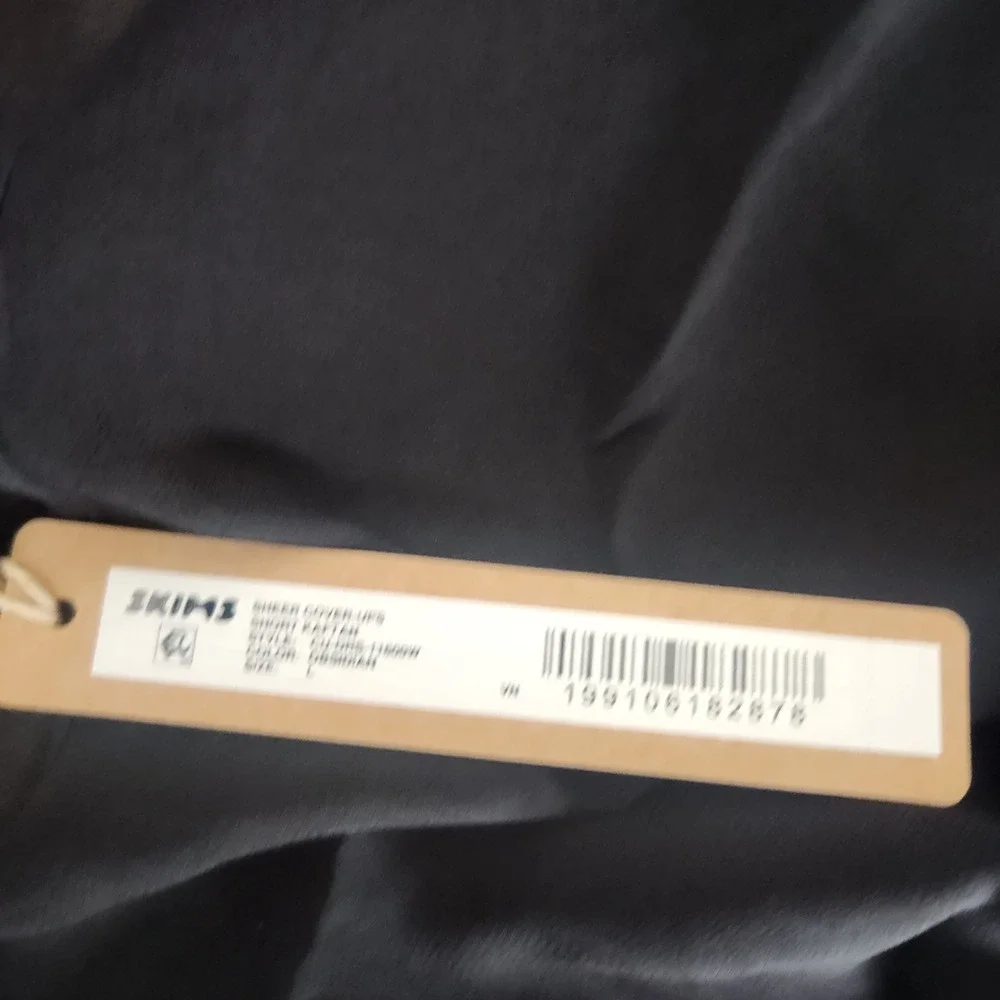 SKIMS Sheer Cover-Ups Short Kaftan Obsidian Black CU-DRS-11600W Large NWT